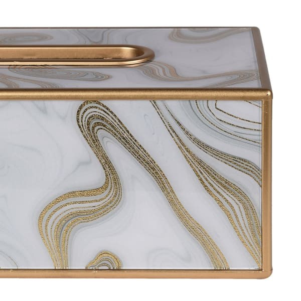 Luxury Gold Tissue Box Cover – Glass & Plastic