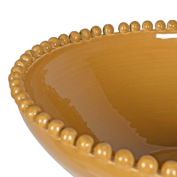 Raised beaded rim on the Boscobel Yellow bowl