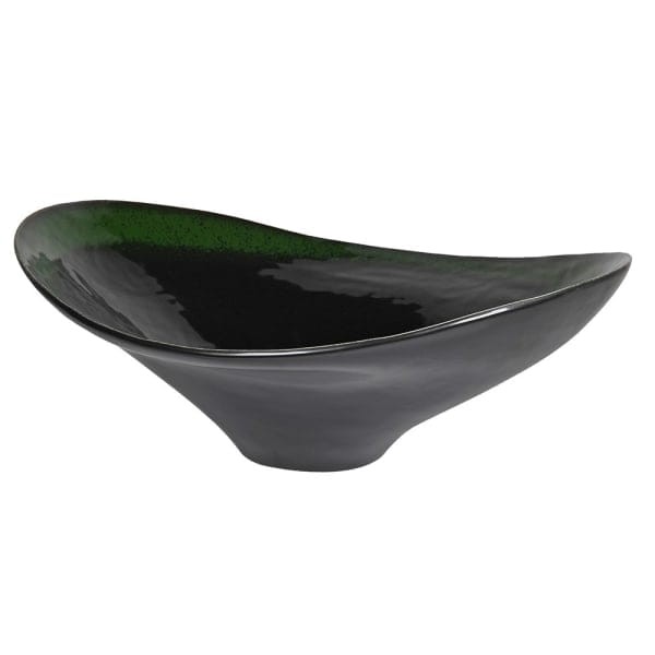 Dark green porcelain decorative bowl