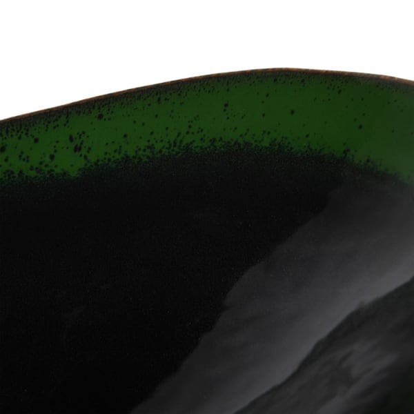 Wide dark green decorative statement bowl