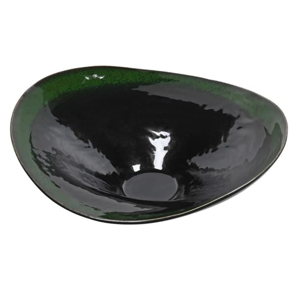 Dark green porcelain decorative bowl