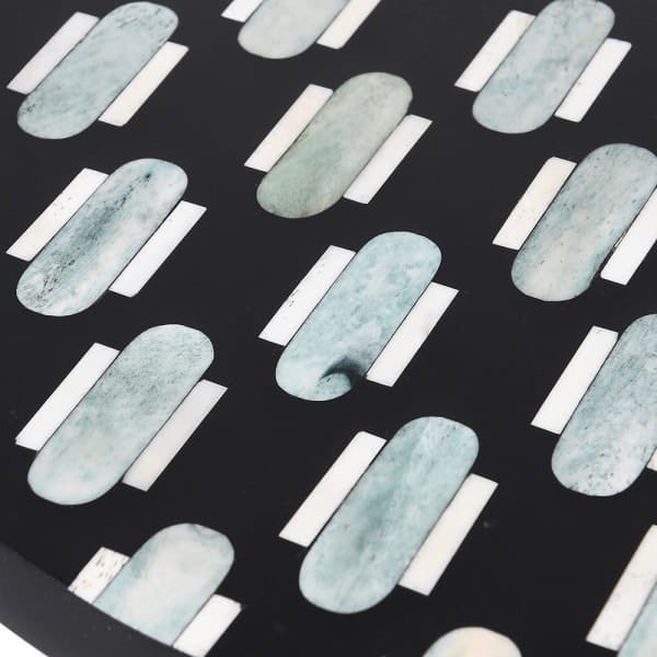 Belize Green Bone Inlay Side Table, 45 cm – Gold Legs