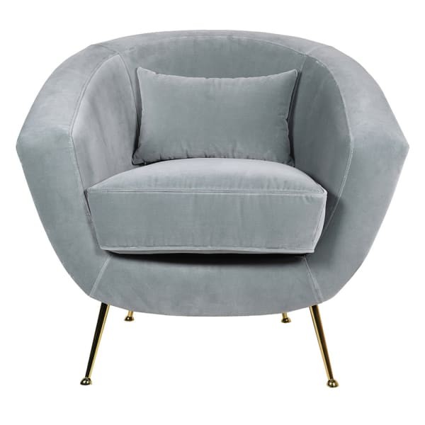 Camden Blue Velvet Armchair for Living Room and Bedroom