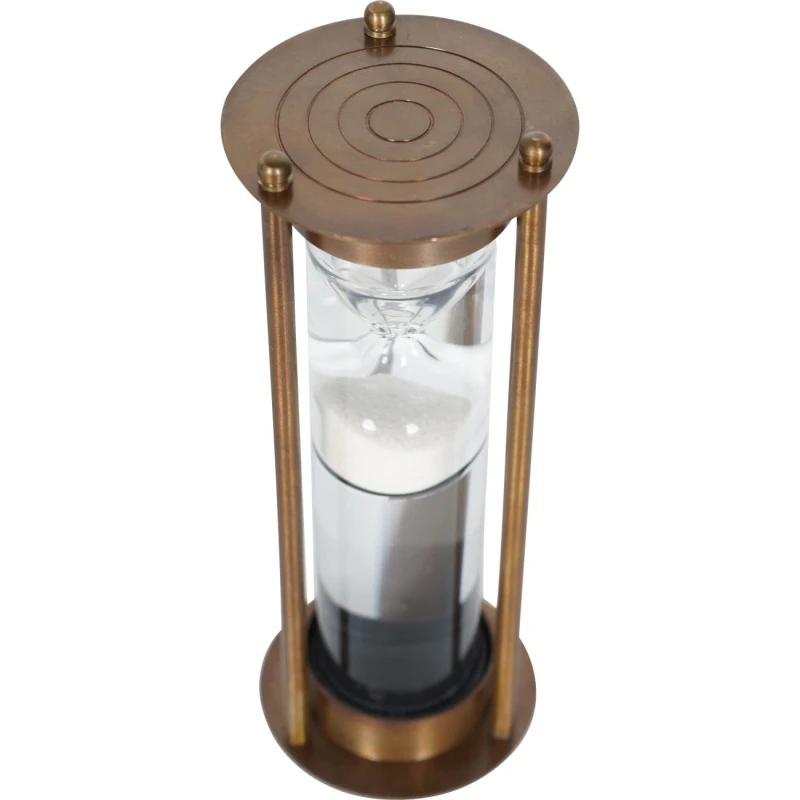 Decorative Eaton S sand timer in glass and metal