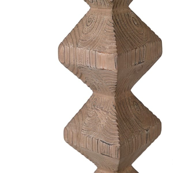 Sculptural fir wood standing lamp