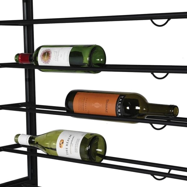 Black Wine Display Cabinet 187 cm – Glass and Iron Wine Storage Cabinet
