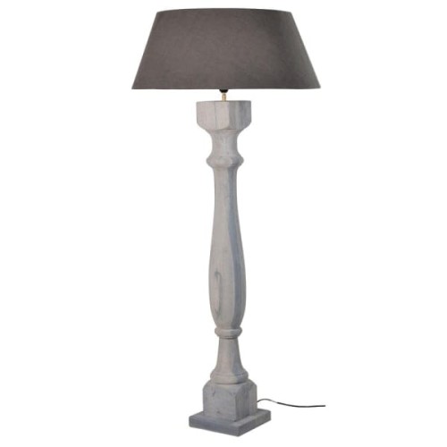 Wooden Sloane Grey Mango Wood Floor Lamp 158 cm