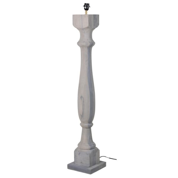 Wooden Sloane Grey Mango Wood Floor Lamp 158 cm
