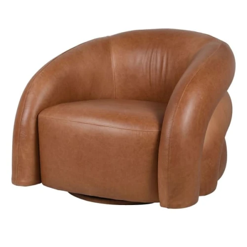 Belgrave Brown Swivel Chair – Designer Armchair for the Living Room