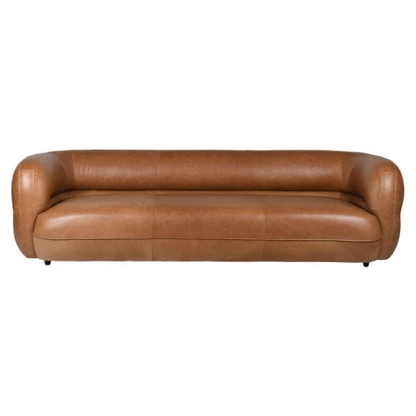 Belgrave Brown Designer Three-Seater Sofa Organic shape
