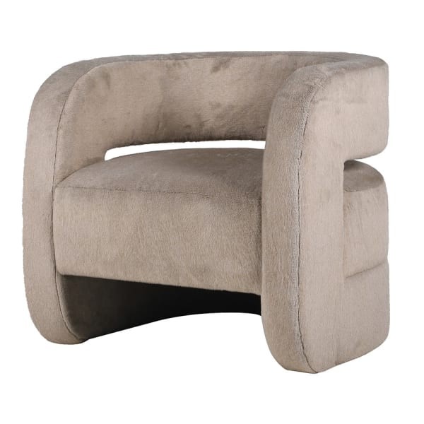 Lyall Velvet Organic Designer Chair – Cream Armchair for Living Rooms