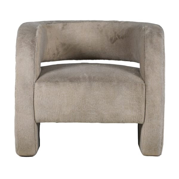 Lyall Velvet Organic Designer Chair – Cream Armchair for Living Rooms