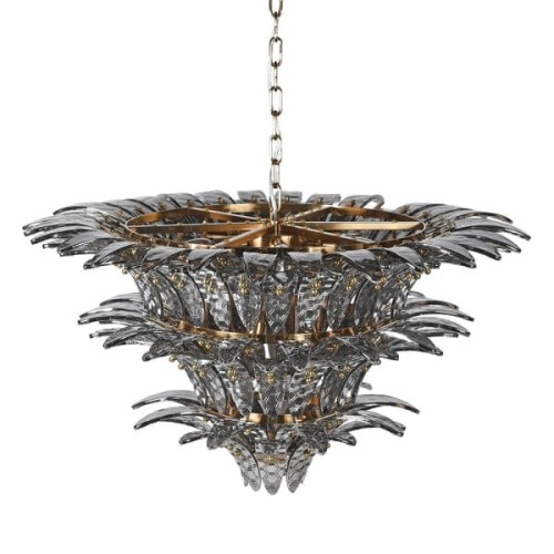 Telcon Glass Chandelier 80 cm - Transparent Glass and Iron