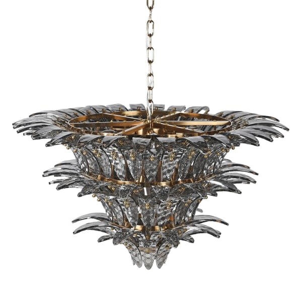Telcon Glass Chandelier 80 cm - Transparent Glass and Iron