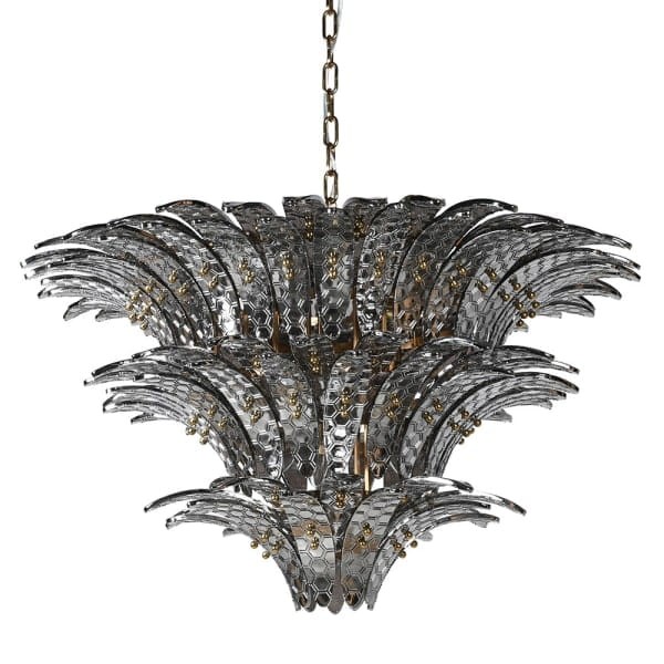 Telcon Glass Chandelier 80 cm - Transparent Glass and Iron