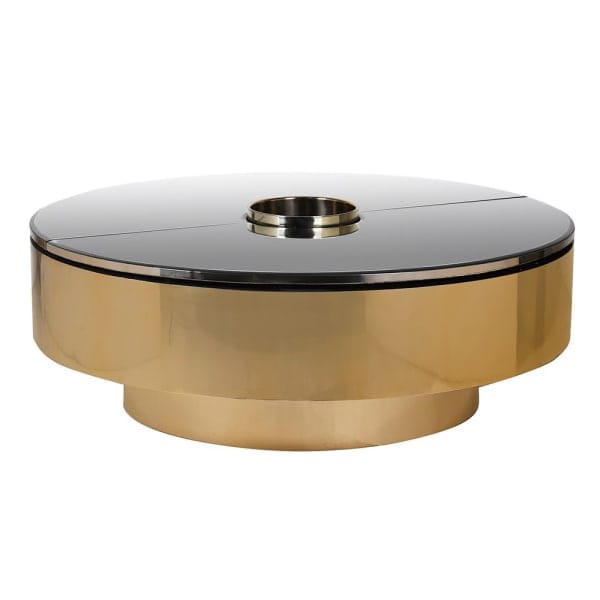 Extravagance Gold Coffee Table - Extendable 120 cm Mirrored Glass Top