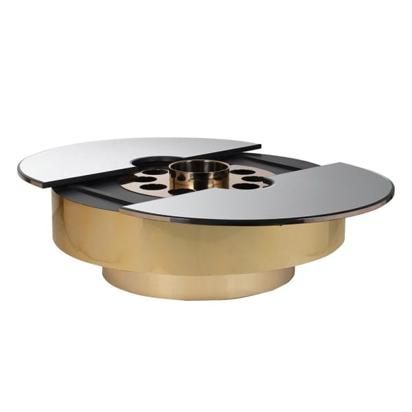 Extravagance Gold Coffee Table - Extendable 120 cm Mirrored Glass Top