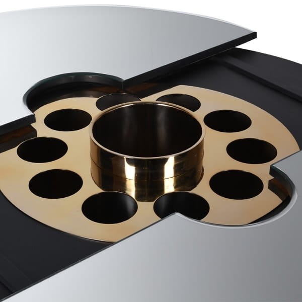 Extravagance Gold Coffee Table - Extendable 120 cm Mirrored Glass Top