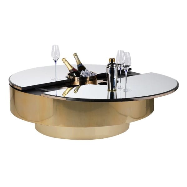 Extravagance Gold Coffee Table - Extendable 120 cm Mirrored Glass Top