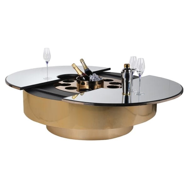 Extravagance Gold Coffee Table - Extendable 120 cm Mirrored Glass Top