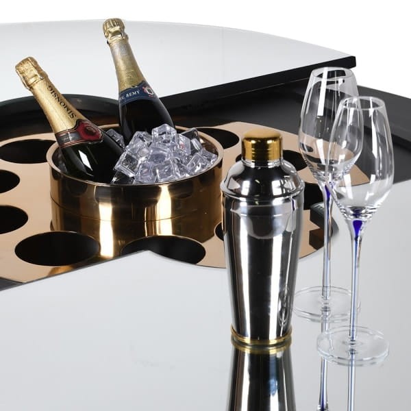 Extravagance Gold Coffee Table - Extendable 120 cm Mirrored Glass Top