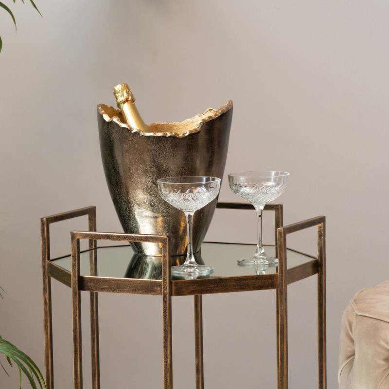 Złoty wazon Belgravia L 27 cm aluminiowa waza efektowne krawędzie