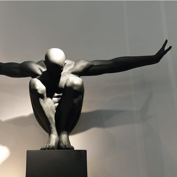 Halycon Black Male sculpture man 62x97 cm poliresin