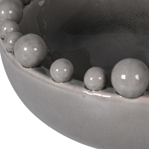 Grey Decorative Ceramic Bowl 38 cm – Handmade Ceramic Centrepiece