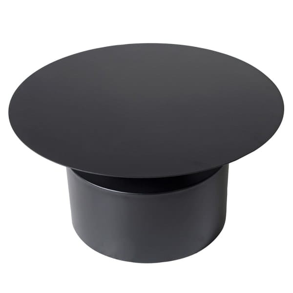 Ayes Black Round Coffee Table 80 cm black metal