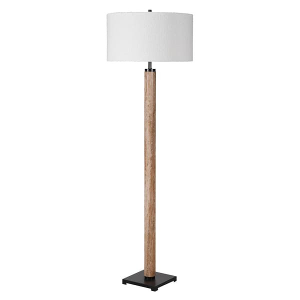 Bromley 165 cm Floor Lamp with Marble Base and Light Shade