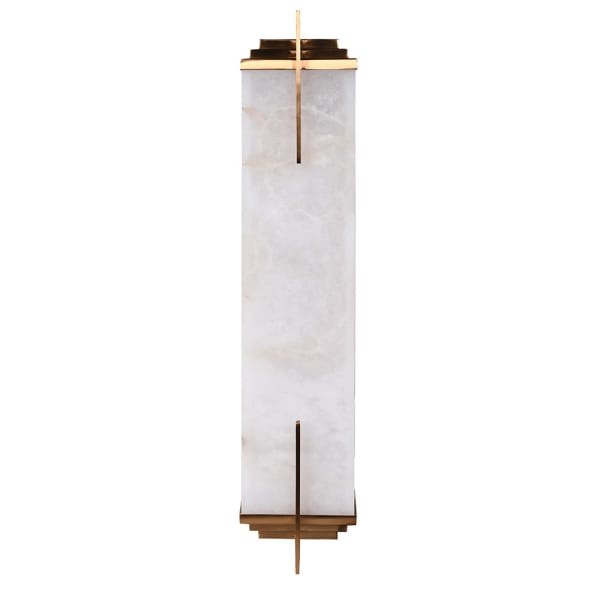 Alabaster Wall Light 51 cm – LED Wall Sconce with Alabaster Shade and Gold Details