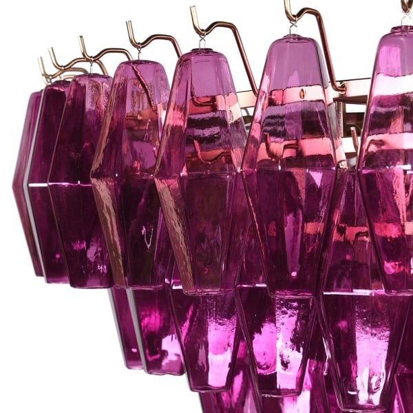 Maldon Fuchsia Large Chandelier – 90 cm, Pink Glass and Iron
