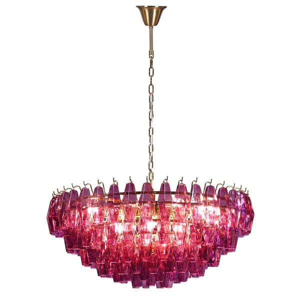Maldon Fuchsia Large Chandelier – 90 cm, Pink Glass and Iron