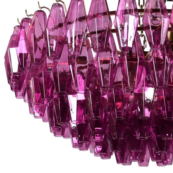 Maldon Fuchsia Large Chandelier – 90 cm, Pink Glass and Iron