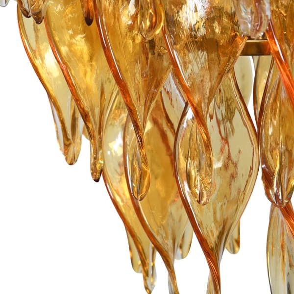 Statement amber glass chandelier Maldon