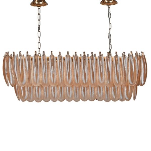 Kensington Rectangular Glass Panel Chandelier 95 cm