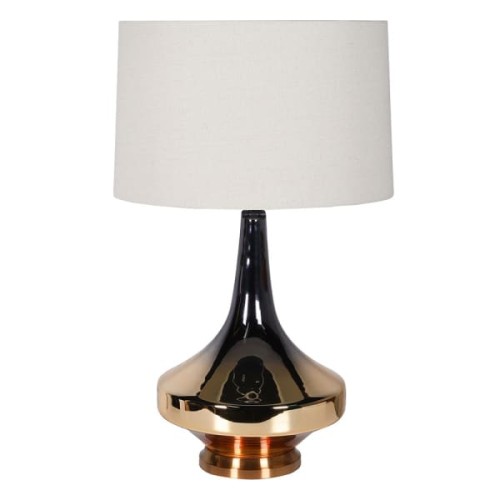 Mayfair Gold Glass Table Lamp 74 cm – Gold-Finished Base with White Shade