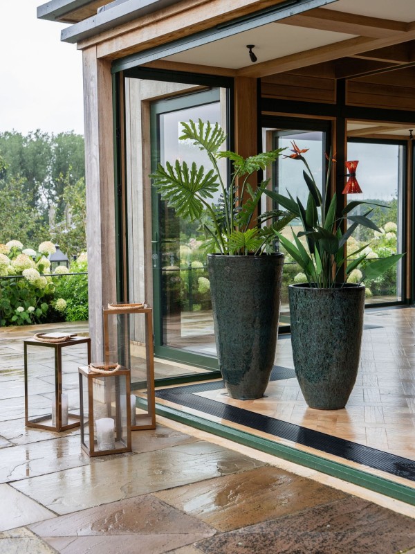 Tall Green Glaze Planter M 80 cm – Green Ceramic Planter