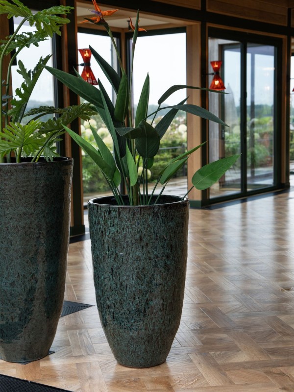 Tall Green Glaze Planter M 80 cm – Green Ceramic Planter