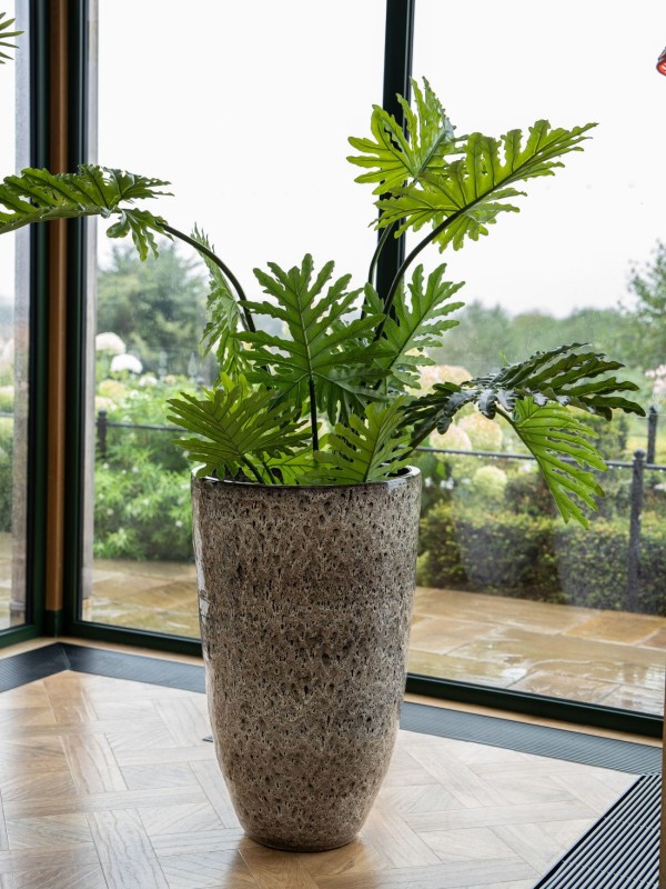 Tall Beige Glaze Planter M 80 cm – Beige Ceramic Planter