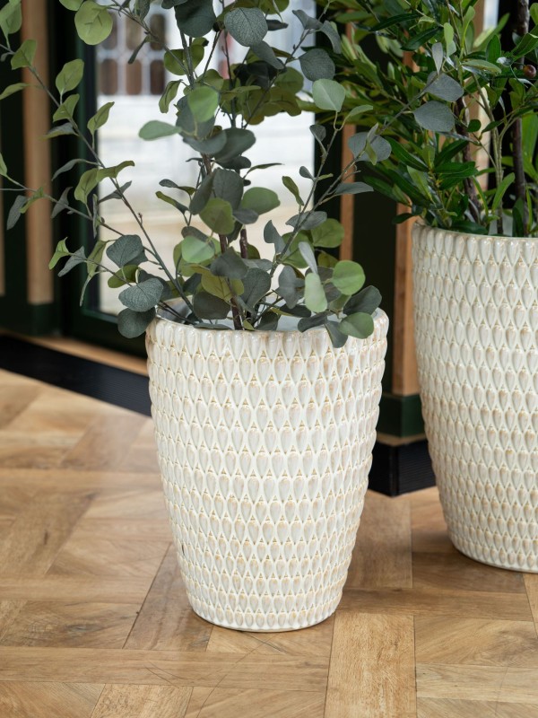 Boscobel Cream Ceramic Planter M 44 cm – Cream Planter for the Living Room