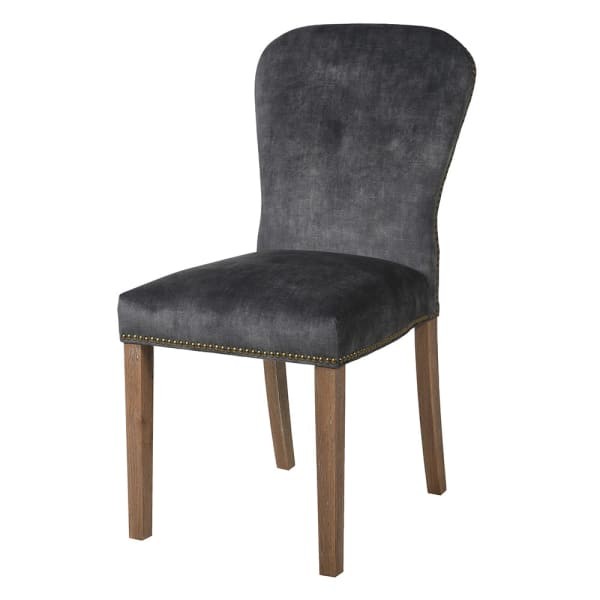 Elegant grey upholstered dining chair for dining room