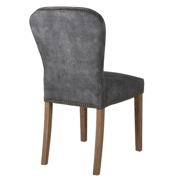 Elegant grey upholstered dining chair for dining room