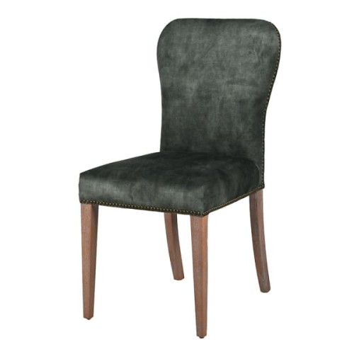 Eccleston Emerald Green Velvet Dining Chair with Oak Legs