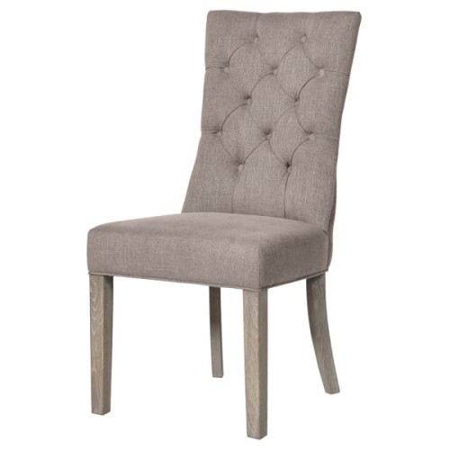 Greenwich Beige Upholstered Dining Chair with Oak Legs
