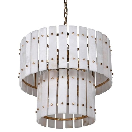 Boscobel Alabaster Chandelier 50 cm with Natural Alabaster Panels