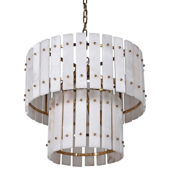 Boscobel Alabaster chandelier 50 cm with natural alabaster panels