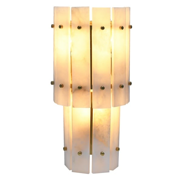 Luxury wall light with natural alabaster panels