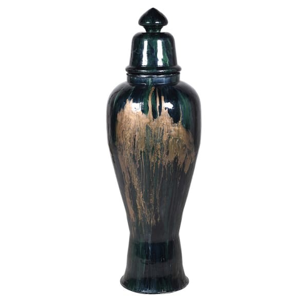 Camden Ginger Jar 115 cm – Large Iron Floor Vase with Lid