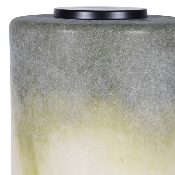 Cream and green ombré table lamp with black details